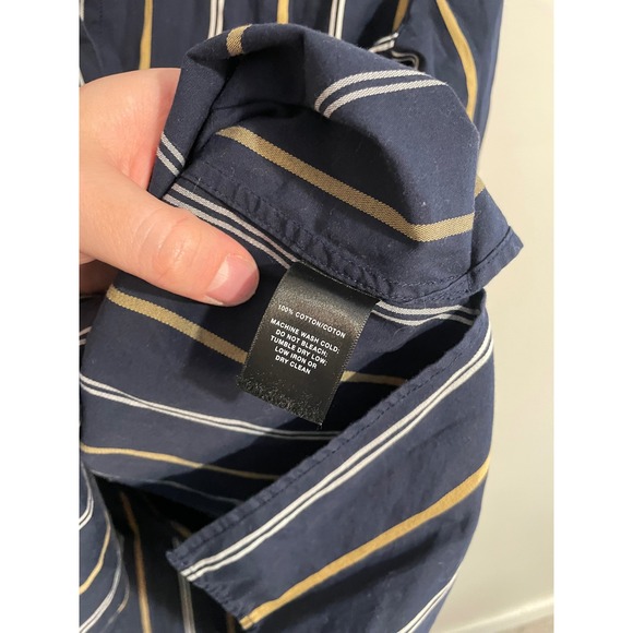 Lafayette 148 Brayden Riverside Stripe Tunic Button Up Shirt Size Small - Picture 9 of 9